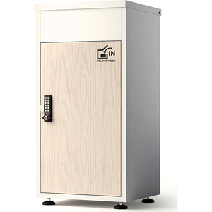Boîte de livraison extérieure Tibio 42x36x80cm en métal avec serrure antivol, boîte aux lettres sécurisée pour le stockage de colis express - Product Image 3