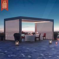 Kits de pergola motorisée bioclimatique en aluminium imperméable à l'eau avec toit à lamelles pour jardin, patio, cour arrière, pergola rétractable