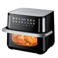 Horno Freidora de Aire Digital de 10L de Gran Capacidad, Sin Aceite, Saludable, con Puerta de Cristal de Visión Completa y Pantalla Táctil de 2000W