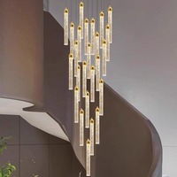 Lampes modernes personnalisées goutte de pluie hôtel lustre plafonnier à vendre lustre en verre soufflé à la main lustres d'escalier
