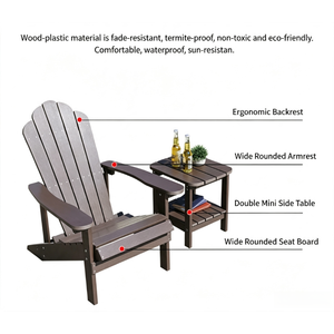 <span class=keywords><strong>Chaise</strong></span> Adirondack en WPC colorée, pieds triangulaires, anti-rouille, portable, écologique, durable, siège <span class=keywords><strong>de</strong></span> plage extérieur, patio, <span class=keywords><strong>jardin</strong></span> - Product Image 6