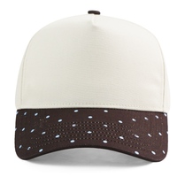 Casquette de baseball tendance HBA54 à 5 panneaux avec visière à pois marron, style minimaliste pour usage quotidien, personnalisable OEM, unisexe