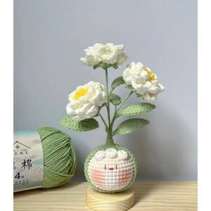 Pendentif Bouquet Tricoté <span class=keywords><strong>à</strong></span> la Main, Ornement de Bouquet au Crochet Exquis, Breloque de Sac Fleurie Faite <span class=keywords><strong>à</strong></span> la Main, Breloque <span class=keywords><strong>Clé</strong></span> au Crochet - Product Image 2
