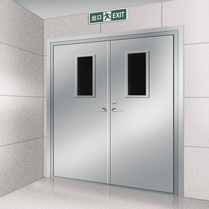 Puertas de oscilación dobles de acero modernas personalizables 45/60/90/120 min Salida DE EMERGENCIA resistente al fuego para baño con aislamiento interno - Product Image 1
