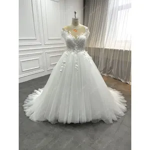 Tedarikçisi kap omuz plise korse Sparkle Robe De Soireed Africaine Wed elbise gelin artı boyutu tül balo Vestidos De novia