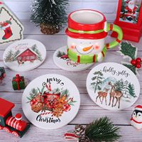 Joyeux Noël Sous-verres en silicone Tapis de tasse pour tasses Maison Cuisine Bureau Fête Table Décoration