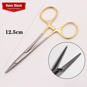 คีมยึดเข็มสำหรับทันตกรรม14ซม. ชุดสเตนเลสฟิสิกส์หัว TC ด้ามจับชุบทองเครื่องมือผ่าตัดสำหรับจัดฟัน - Product Image 1