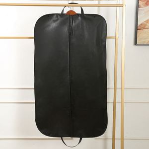 OEM Factory Black Foldable <b>Men</b> Non Woven Suit Garment Bag Zippers Fashionable Design Portable 60*100cm Custom Logo Free Sample - Product Image 2