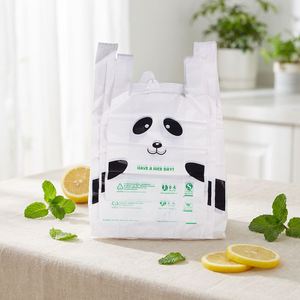 Bolsa de Plástico Transparente Desechable con Logotipo Impreso, Bolsa de Plástico Tipo Camiseta para Supermercados y Tiendas de Comestibles - Product Image 2