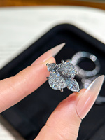 Fournisseur de bijoux fins, cadeaux de fiançailles pour femmes, bague en or 14 carats creuse personnalisée avec 3 pierres de diamant de laboratoire de 1 à 3 carats