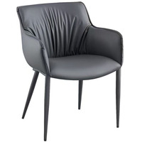 Chaise de salle à manger moderne en cuir PU, fauteuil rembourré avec pieds en métal, dossier ergonomique pour la maison et l'hôtel