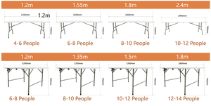 Cho Thuê Ngoài trời đám cưới gấp bàn ăn 8 chỗ ngồi có thể gập lại 6ft/chân trắng nhựa ructangular bảng sự Kiện Đảng để bán - Product Image 5