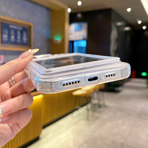 เคสใสใส่บัตรได้เยอะสำหรับ iPhone เคสใส่บัตรขนาดใหญ่พร้อมลายผีเสื้อเลเซอร์ ฝาหลังใส่บัตรสำหรับ Samsung และ Google - Product Image 5