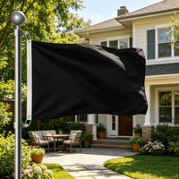 Drapeau noir uni, bannière en polyester noir uni pour la décoration extérieure et intérieure, les événements, les sports