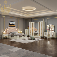 Ensemble de meubles de chambre à coucher de luxe pleine grandeur bonne qualité en bois chambre à coucher principale Style Simple coiffeuse table de chevet fonction stockage