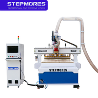 Machine de découpe CNC ATC robuste 9KW 1300x2500mm avec table à vide pour panneaux de meubles et découpe de bois MDF
