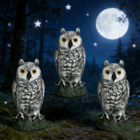 Leurre de chasse réaliste en forme de hibou debout avec tête rotative, pattes flexibles en X, finition mate, résistant aux UV pour la chasse en extérieur