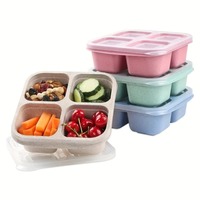 Dropshipping Producten 2024 Herbruikbare Draagbare Bento Snackbox Lekvrije Lunchbox Met 4 Compartimenten Voedselcontainer