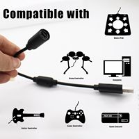 Câble d'extension de connexion USB détachable vers PC, adaptateur convertisseur pour manette filaire Xbox 360, noir gris