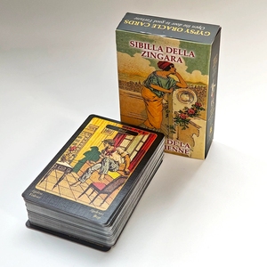 Jeu de cartes <span class=keywords><strong>Oracle</strong></span> Gypsy Sibilla pour tous les jours, finition en lin double face professionnelle pour la divination et la prédiction du futur - Product Image 1
