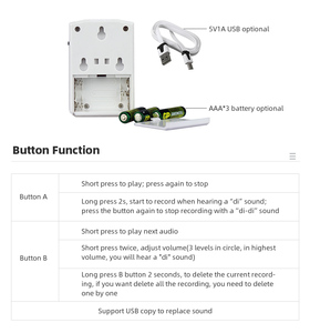 Waytronic Pir Cảm Biến Chuyển Động Nhắc Nhở Bằng Giọng Nói Chuông Cửa Báo Động Hồng Ngoại Kích Hoạt Bằng Giọng Nói - Product Image 6
