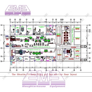 Équipement de transport automatique en acier inoxydable pour 100 bovins par jour, pompe à moteur, rail de transport pour carcasses de bovins, rail de suspension pour vaches - Product Image 2