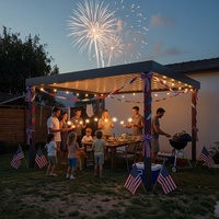Gazebo de plage en aluminium avec éclairage LED - Structure extérieure durable, imperméable, résistante au vent, anti-UV, écologique, résistante aux rongeurs et à la décomposition