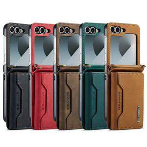 Funda de cuero magnética desmontable DG MING 2 en 1 para <span class=keywords><strong>Samsung</strong></span> Galaxy Z Flip 7 FE 7 6 5 4 3, funda tipo billetera, tarjetero, funda para teléfono - Product Image 6