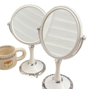 Desktop <b>Makeup</b> <b>Mirror</b> Round Metal Frame 6 8 Inch Double Sided <b>Vanity</b> <b>Mirror</b> For Bedroom Beauty Salon Use - Product Image 3