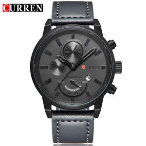 Montre à quartz en alliage pour homme CURREN 8217, style décontracté, luxe, affaires, antique, bracelet en cuir, étanche, affichage de la date - Product Image 2