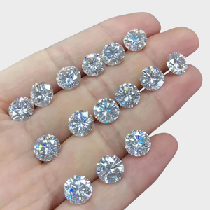 D vvs 1CT tổng hợp phòng thí nghiệm phát triển moissanite Kim Cương Tròn rực rỡ cắt 6.5mm lỏng moissanite đá trắng mossanite - Product Image 2
