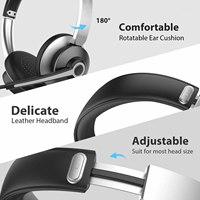 Casque téléphonique avec prise 3.5 et connecteur USBA USBC et microphone antibruit pour ordinateur portable