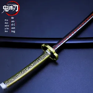 Tanjiro Anime pour tueur de démons <span class=keywords><strong>Kimetsu</strong></span> <span class=keywords><strong>No</strong></span> <span class=keywords><strong>Yaiba</strong></span> Nichirin gaine d'épée plaqué or sculpté métal Halloween porte-clés numérique - Product Image 2