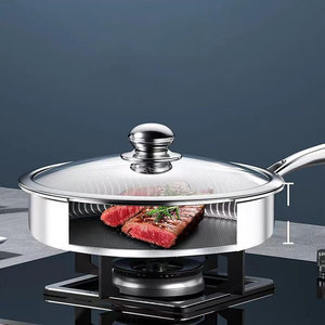 Triply Stainless Steel Frying <b>Pan</b> Non-Stick Coating Gas <b>Induction</b> Cooking 3 Layers Stainless Steel Saute <b>Pan</b> - Product Image 3