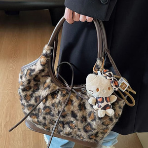 Bolso de Mano con Estampado de Leopardo de Piel Sintética con Lazo, Bolso de Hombro y de Mano para Mujer - Product Image 6
