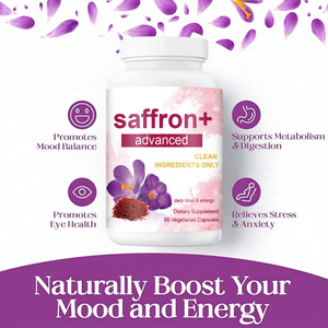 Complément alimentaire avancé au safran, 60 capsules végétariennes, bonheur et énergie quotidiens, ingrédients propres, complément naturel au safran - Product Image 2