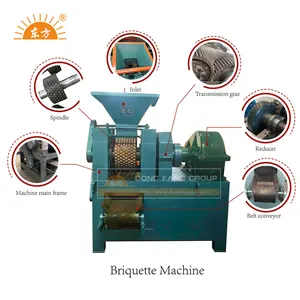 China automática sin humo forma oval de carbón de briquetas de biomasa de la máquina de fabricación de