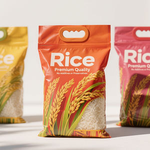 곡물 지퍼 히트 씰 진공 가방 손잡이가있는 공장 맞춤형 인쇄 쌀 포장 백 1kg ~ 10kg - Product Image 5