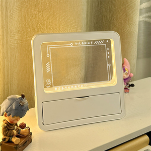 <strong>Table</strong> Acrylic Lamp With Pen Dry Erase Message Board Night <strong>Light</strong> for Home Use Acrylic 3d Decoration Writable Led Illusion Lamp - Product Image 3