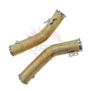 ท่อไอเสียหน้าแบบ Vortex Heat Insulated Golden Turbo สำหรับ Maserati MC20 Coupe พร้อมแผ่นกันความร้อนและช่องเซ็นเซอร์ - Product Image 4