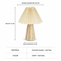 Lampe de table en rotin simple, style rétro, veilleuse décorative, lampe de chevet confortable pour chambre d'hôtes, chambre à coucher, maison, mariage
