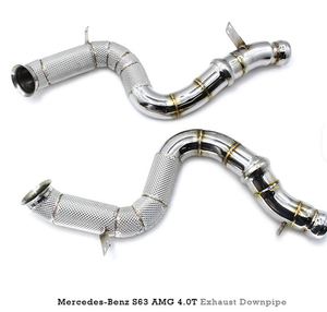 AsiaLink - Downpipes d'échappement en stock, épaisseur 1,2 mm, finition lisse, acier inoxydable 304, bouclier <span class=keywords><strong>thermique</strong></span> pour Audi RSQ8 SQ8 SQ7 4.0T - Product Image 5