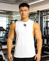 Haut de sport d'été pour homme, idéal pour la musculation, en Spandex/Coton, avec broderie 3D et impression sérigraphique