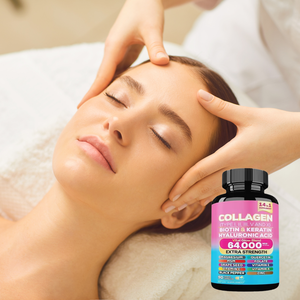 Capsules OEM de collagène + d'acide hyaluronique 64000mg extra fort-beauté de la peau, supplément nutritionnel - Product Image 3