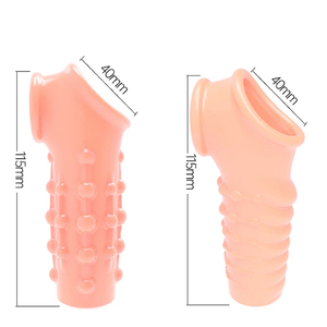 男性のための現実的なペニススリーブエクステンダーコックペニスリング再利用可能TPEディルドコンドーム射精遅延ディック拡大セックスおもちゃ
