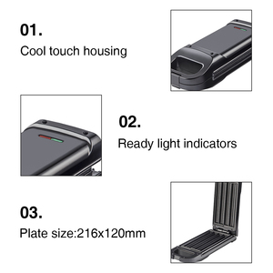 Pembuat Sandwich Elektrik Hemat-Ruang dengan Kontrol Intuitif dan Dapat Dilepas, Pembuat Sarapan - Product Image 4