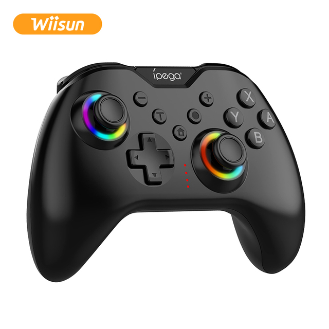PG-SW123 Wireless Gaming Controller RGB Lighting Six-Axis Motion Sensing Joystick Gamepad Featuring Turbo Button 10-Hour Battery