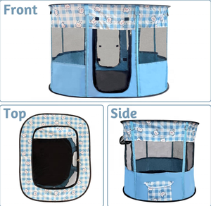 Parc <span class=keywords><strong>portable</strong></span> Pop-up pour animaux de compagnie avec fermeture à glissière motif solide moderne Style simple <span class=keywords><strong>Cage</strong></span> tente sac de transport à la main inclus - Product Image 4