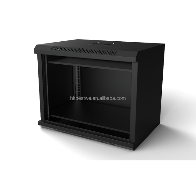 9U Heavy Duty Wall Mount Network Server Rack Cabinet 19 Inch with Locking Glass Door