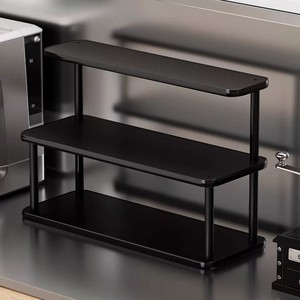 Étagère de rangement multi-niveaux à 2 étages, noire, pour comptoir de cuisine - Product Image 1